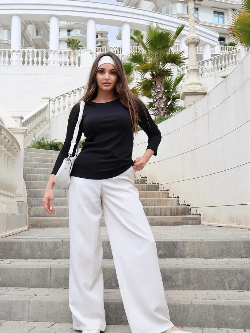РАСПРОДАЖА Лонгслив_О230/черный однотон.